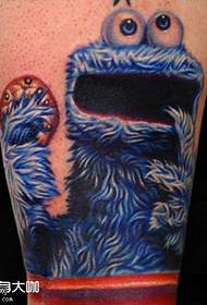 Leg Blue Monster Tattoo Patroon