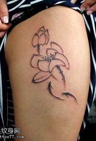 noha inkoust malování kapr lotus tetování vzor