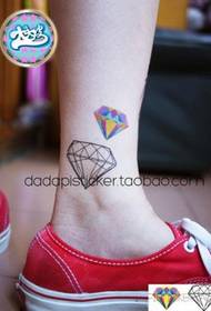 live wave Girl legs on shiny diamond tattoo illustration