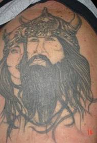 Leg Viking Warrior Tattoo Patroon