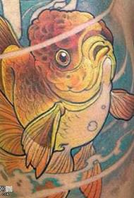 Leg fish tattoo pattern