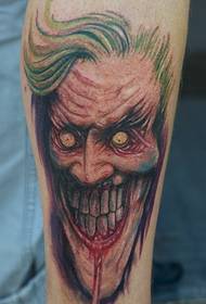 Leg zombie clown tattoo picture