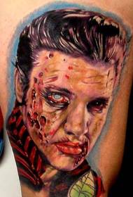 Color Bloody Zombie Tattoo Pattern