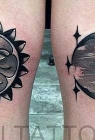 Bein Sonne Mond Tattoo Muster