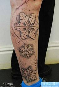 leg beautiful snowflake tattoo pattern
