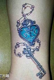 Leg Key Lock Tattoo Pattern