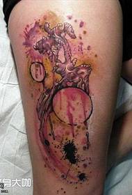 leg ink tree tattoo pattern