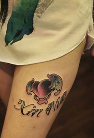 Beauty sexy legs small and stylish love wings tattoo pictures