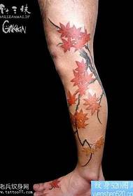 leg handsome classic colored maple tattoo pattern