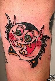 thigh painted small demon tattoo pattern