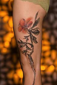 ink Flower leg tattoo tattoo green 不要 Naxwazin