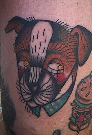 σκυλί μοσχαριών και μοτίβο τατουάζ χάμπουργκερ