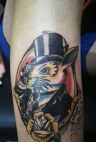 малюнак татуіроўкі чорнага ката шэрыфа з асобай цяля