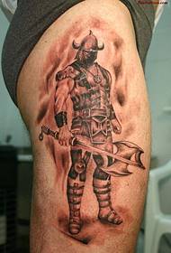 leg warrior tattoo pattern