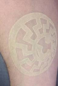Leg White Circle Tattoo Pattern