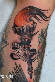 leg fire tower tattoo pattern