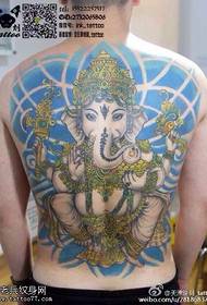 Full back painted god tattoo pattern