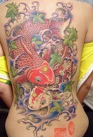 Full-back squid tattoo