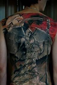 Death tattoo for men's back atmosphere