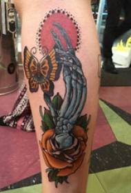 Tattoo finger girl shank on finger and flower tattoo picture
