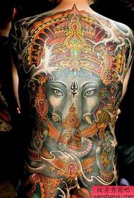 Tattoo show, recommend a colorful full back god tattoo