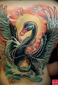 Veteran tattoo show, recommend a full back swan tattoo work