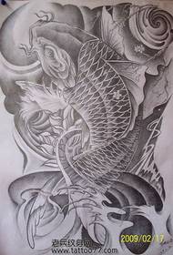 Manoscritto tatuaggio calamari schiena piena