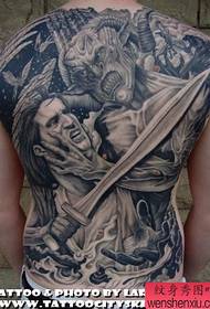 完全な背中のタトゥーパターン：完全な背中のヨーロッパとアメリカのタトゥーパターンの写真