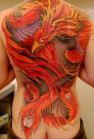 Very beautiful full-backed phoenix tattoo