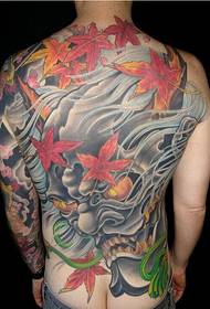 Motepersonlighet full ryggfarge som tatoveringsmønster anbefalt bilde