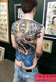 pilns muguras lotosa un lotosa tetovējuma modelis