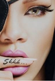 Rihanna hand tattoos star finger on black english alphabet tattoo pictures