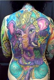 Personalized full back fashion classic elephant tattoo picture