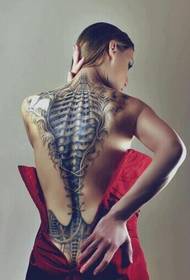 Female back cool 3d tattoo