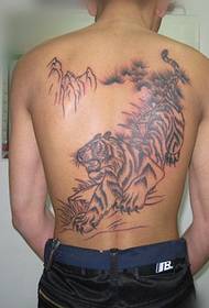 Stunning full-backed mountain tiger tattoo