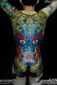 Full back color bala tattoo pattern