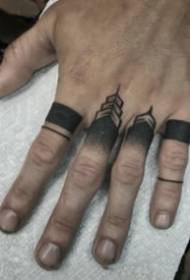A set of simple little tattoo pictures on the fingers