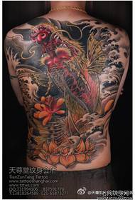 Man's back is very cool and domineering full of squid tattoo pattern