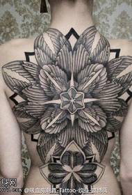 Full-back floral tattoo pattern