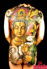 Recommend a domineering full back Golden Buddha tattoo work for everyone