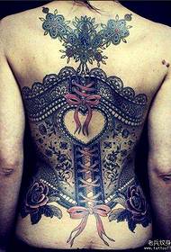 A personalized full back lace tattoo
