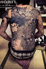 Full back Japanese totem tattoo pattern