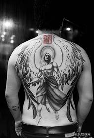 Full back classic angel wings tattoo pattern