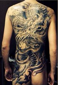 Fashion male full back personality dragon tattoo pattern recommended picture