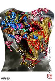 Tatuaxe de dragón de costas completas