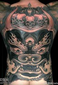 Potpuno leđa Tang uzorak tetovaže lava