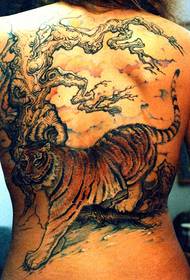 Klasična domaća tetovaža nizbrdo tigar