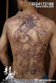 Chinese style classic sea god tattoo pattern