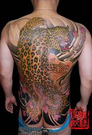 A domineering full back leopard tattoo pattern