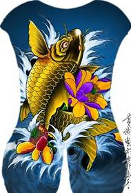 Beautiful HD full back squid tattoo manuscript